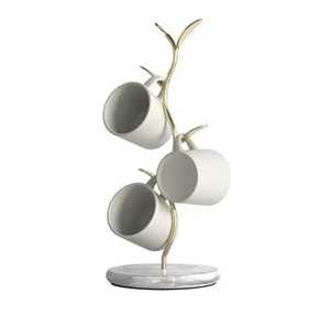 Support mural moderne pour tasses à café en bois or rose, non pliable, durable et amovible - Product Image 2