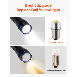 4-12 โวลต์ 230LM ชุดเปลี่ยนไฟฉาย LED P13.5S 2000mAh แบตเตอรี่อายุการใช้งานยาวนานขึ้นสว่างขึ้นสีขาวไฟฉายแม็กไลท์ LE - Product Image 6