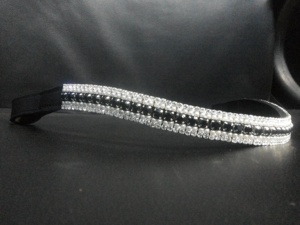 Hotfix Horse Brow Band avec cristaux blancs et dorés Accessoire élégant et scintillant. - Product Image 2