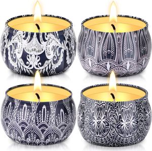 BRAVO Blue Jar <b>Candle</b> <b>Set</b> 3 Wick Dripless Woody Scented Soy Wax Modern Outdoor Use Home Decor Gift 40-60 Hours Burn Time - Product Image 2