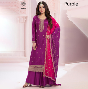 Traje Étnico Femenino Más Popular, Estilo Afgano, Traje Indio/Pakistaní, Vestido de Novia de Seda Viscosa Pesada con Silueta Recta - Product Image 1