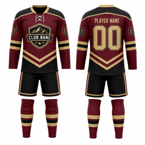 Ensemble de maillots de hockey personnalisés MEGAMAPLE, noir, vert, blanc, impression par transfert thermique, nom du club, numéro du joueur 00, vêtements de sport toutes saisons - Product Image 1