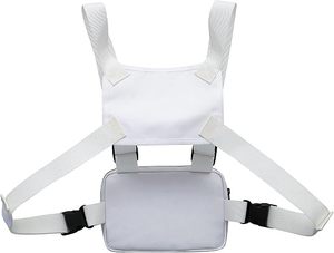<b>White</b> Unisex Tactical Fishing <b>Vest</b> With Zipper Closure And Adjustable Straps For Outdoor Use - Product Image 4