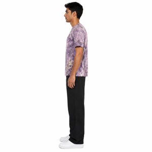 Camiseta Tie-Dye Floral Premium Personalizada para Hombre, 180GSM, Algodón Modal, Corte Relajado, Ropa Urbana de Lujo, Precio al por Mayor OEM - Product Image 3