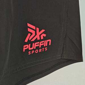 Pantalones Cortos Deportivos PUFFIN SPORTS Personalizados para Hombre, Negros, Sólidos, de Secado Rápido, con Cordón Ajustable, Deportivos, Atléticos, de Cintura Media y Longitud Corta - Product Image 3