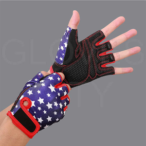 Guantes Deportivos WORK N SHINE de Medio Dedo, de Cuero, Antideslizantes, con Diseño de Estrella, Correa Ajustable para la Muñeca, para Gimnasio y Fitness - Product Image 3