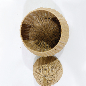 New Design Eco-friendly PE Rattan Pear Shaped Storage <b>Basket</b> With Lid Eco-Friendly Rustic Home Decoration Organizer - Product Image 3