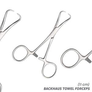 Pinza Quirúrgica Manual de Acero Inoxidable de Grado Médico de Alta Calidad, Tipo Backhaus, para Toallas - Product Image 2