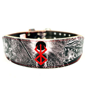 Anime Inspired Cowhide Leather 10MM Anime Belt Double Prong Weightlifting Anime Belt <b>Trainer</b> Exercise Back Support Leather Belts - Product Image 1