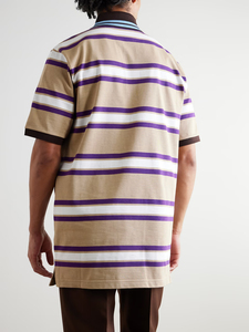 Polo en maille fine rayée pour homme, col contrastant, poignets côtelés, coupe décontractée, idéal pour le golf, vente en gros - Product Image 3