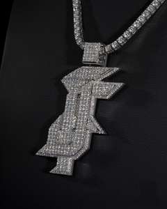 Colgante de cruz de lujo con incrustaciones de moissanita VVS y cadena estilo tenis, joyería hip hop con apariencia de diamante, amuleto llamativo - Product Image 2