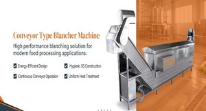 Machine de Blanchiment Automatique à Convoyeur en Acier Inoxydable pour Fruits et Légumes avec Système de Contrôle PLC Industriel - Product Image 3