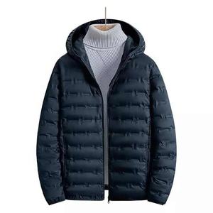 Chaqueta de plumón de hombre de color sólido cálido con capucha informal de moda personalizada al por mayor de fábrica para abrigo de invierno al aire libre - Product Image 6