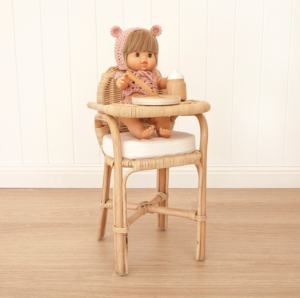 Handcrafted pretend toys <b>for</b> children baby <b>doll</b> <b>high</b> <b>chair</b> rattan feeding <b>chairs</b> miniature furniture <b>for</b> <b>dolls</b> - Product Image 5