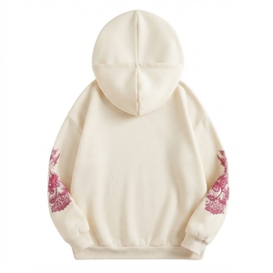 Sweat-shirt à capuche en coton 100% premium avec impression numérique et logo personnalisé perlé - Vente en gros - Product Image 2