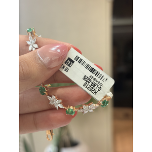 Pulsera de Lujo con Diamantes Cultivados en Laboratorio, Esmeralda y Mariposa, 2.55 Ct, Corte Marquesa, Oro 14k, Diseño Floral, para Mujer - Product Image 3
