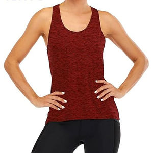 Women's <b>Red</b> Knitted <b>Tank</b> <b>Top</b> Scoop Neck Casual Breathable Regular Length Solid Color Polyester Sleeveless <b>Top</b> - Product Image 1