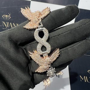 Custom Gold Plated Fine Chain & Link Bracelets <b>for</b> <b>Men</b> IGI Certified VVS Moissanite Diamond Hip Hop Style S925 <b>Silver</b> Jewelry - Product Image 4