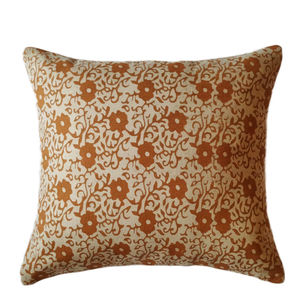 Funda de cojín boho con estampado de bloques, hecha a mano, de algodón, para cama, estilo bohemio, decoración vintage para el hogar. - Product Image 1