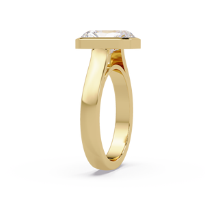 Fine Jewelry 14K Pure <b>Gold</b> Emerald Cut Lab Grown Diamond 3.00Ct IGI Certified Bezel <b>Set</b> Engagement <b>Rings</b> Wedding <b>Rings</b> For Women - Product Image 3