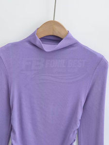 T-shirt décontracté pour femme, coupe ample, col rond, manches courtes, en polyester tissé, écologique, respirant et à séchage rapide, idéal pour le printemps - Product Image 4