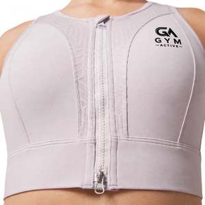 GYM ACTIVE Front Zip Sports Bra Seamless Scoop Neck Racerback Top Seamless Workout Fitness Workout Top Racerback Sports Bra - Product Image 5