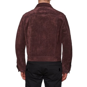 Camisa Chaqueta de Gamuza Borgoña para Hombre, Cuello Camisero, Cierre de Botón, Estilo Casual para Invierno - Product Image 2