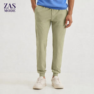 Pantalon de jogging pour homme de haute qualité, tendance, couleur unie, avec cordon de serrage, dernières créations taille haute, taille élastique, effet délavé - Product Image 1