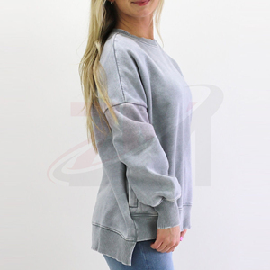 Sweat-shirt délavé pour femme, coupe oversize, décontracté, vêtement tendance pour un style streetwear moderne - Product Image 3