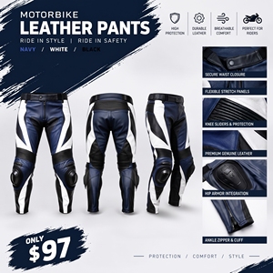 Motorbike Racing Protective <b>Leather</b> Trousers Moto Riding <b>Leather</b> <b>Pants</b> Motorcycle Cycling Genuine <b>Leather</b> <b>Pants</b> Unisex - Product Image 2