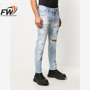 Jeans de Mezclilla Ligeros de Secado Rápido con Patrón 3D para Hombre, Elásticos de Algodón y Spandex, Estilo Boyfriend, Cintura Media, Elegantes, Cómodos y Duraderos - Product Image 3