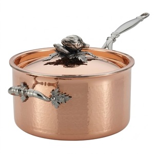 Olla de Cobre Hecha a Mano de Primera Calidad con Asas de Latón, Juego de Utensilios de Cocina de Cobre de Lujo para Restaurantes, Hoteles y Cocinas - Product Image 3