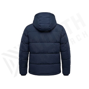 Hooded <b>Quilted</b> Jacket Winter Windproof Full Sleeve Solid Color Thick Polyester Filling Regular Length <b>Single</b> Breasted - Product Image 2