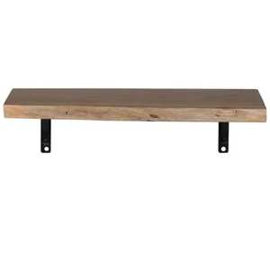 Modern <b>Floating</b> Wood <b>Wall</b> <b>Shelf</b> Adjustable Heavy Duty Metal Divider Bookend Bracket Set Non-Folding Flower Pot Living Room Rack - Product Image 4