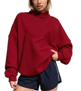 Sudadera de cuello alto de manga larga, estilo oversize, personalizada, de algodón grueso, unisex, estilo urbano, para otoño/invierno, servicio OEM - Product Image 6