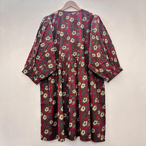 เดรสลำลองผู้หญิง ผ้าทอ 100% คอตตอน ลายพิมพ์ดอกไม้/สีพื้น แต่งโครงสร้าง แขนสั้น เอวทรงเอ็มไพร์ ทรงเบบี้ดอลล์ - Product Image 2