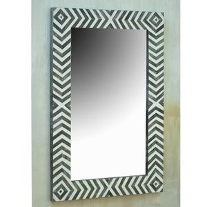 Espejo de Pared con Marco Hecho a Mano, Diseño de Pétalos Moderno y Lujoso, Incrustaciones de Resina Ósea de la Mejor Calidad, Decorativo de Madera - Product Image 3