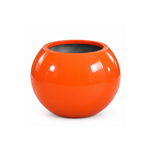 Decorative <b>Large</b> Fiberglass <b>Planter</b> With UV Resistant Coating Round Outdoor Garden Pot Stylish Container For Home Patio - Product Image 1