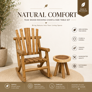 Hotel Resort Villa Teak Rocking <b>Chair</b> Solid Wood Slatted Back Commercial Hospitality Contract Furniture Project Seating Buyers - Product Image 1