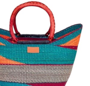 Branded Label Seagrass <b>Handbags</b> Red Leather Handle Woven Straw Tote Bag Fashion Women <b>Summer</b> Beach Purse OEM ODM - Product Image 3