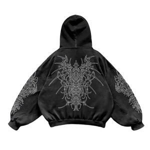 Sudadera con Capucha Gótica para Hombre, Talla Grande, 100% Algodón, Felpa Francesa, Transpirable, con Bolsillo Frontal, Diseño Vintage, Estilo Invernal - Product Image 2