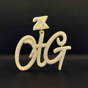 Pendentif en alliage de style Hip Hop chrétien, modèle Premium Urban Iced Diamond Crown Legacy - Product Image 1