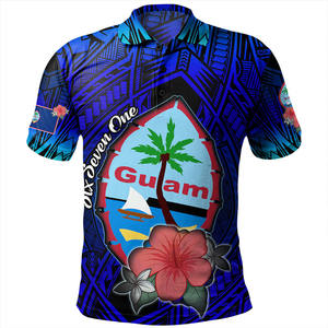 Guam Polynesian Men's Short Sleeve Polo Shirt With Floral Pattern Sublimation Print Breathable Regular Fit Casual Wear - Product Image 1