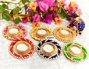 Portavelas de Metal Multicolor (Cuadrado/Redondo de 3 Pulgadas), Ecológico, Hecho a Mano, para Bodas, Regalos de Fiesta India, Cumpleaños, Hogar - Product Image 4