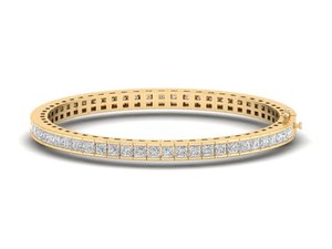 REYES Fashionable 14K <b>Solid</b> <b>Gold</b> GRA Certified Moissanite Tennis <b>Bracelets</b> For Women Elegant Engagement Gift Fine Jewelry - Product Image 5