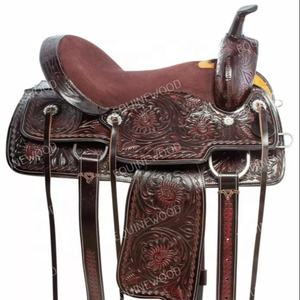 อานม้าหนังแท้น้ำหนักเบาพรีเมี่ยมสไตล์ตะวันตกทำด้วยมือสำหรับการแสดงโรดิโอแบบกระบอกสวมใส่สบาย - Product Image 1