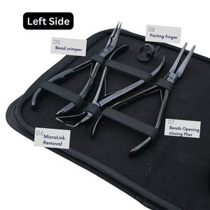 Kit d'outils pour extensions capillaires : Pince à micro-perles ouvrante/fermante, Pince à sertir, Peigne à queue, Mini-ciseaux, Aiguille courbée, Doigtier de séparation - Product Image 3