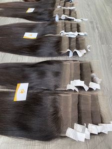 Vente en gros Extensions de cheveux Remy vietnamiens bruts à fermeture de 8 à 32 pouces Tissage de cheveux teints de toutes les couleurs 100gms - Product Image 6