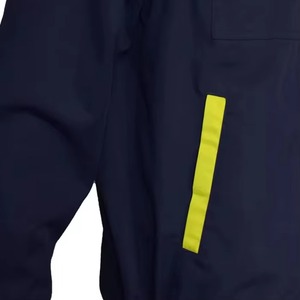 Men's Navy <b>Work</b> Coverall with Yellow Reflective Stripes High Visibility <b>Waterproof</b> Plus Size Polyester Uniform - Product Image 6