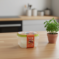 FIAMBRERA 0.6L Contenant alimentaire empilable en plastique sans BPA avec couvercle anti-fuite et design simple pour boîtes à lunch